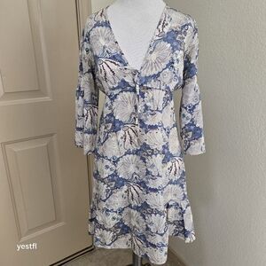 Miki Thumb Italian Silk Printed Seashell Dress S